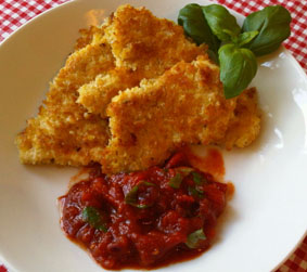 chicken breaded sauce Breaded And Parmesan Tomato With Sauce Basil Chicken cutlets with tomato A