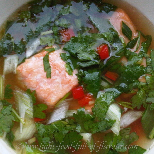 Asian-style salmon soup