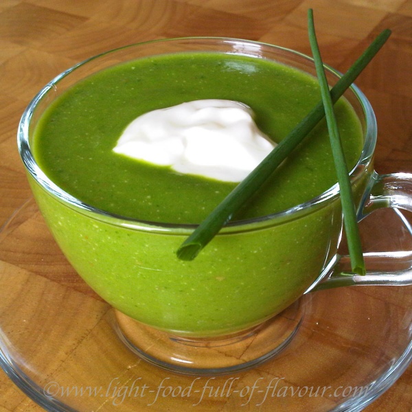 Avocado and spinach soup.