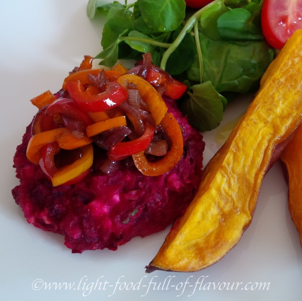 Beetroot and chickpea burgers.