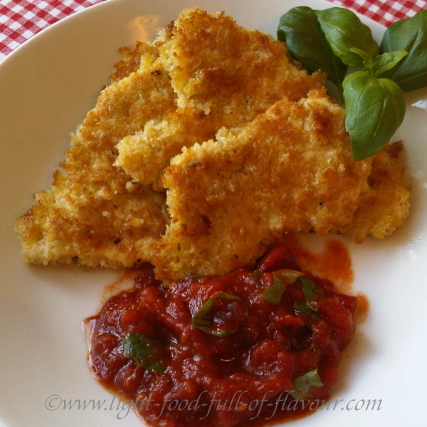 Parmesan Breaded Chicken With A Tomato And Basil Sauce