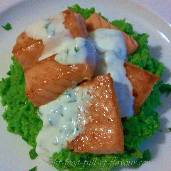 Lightly Smoked Salmon And Mushy Peas