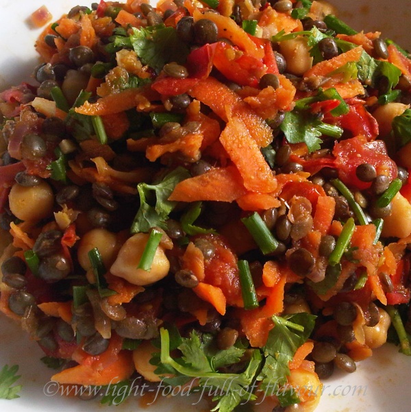 Lentil and chickpea salad