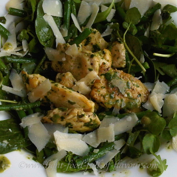 Warm Chicken Salad With A Mustard And Garlic Dressing