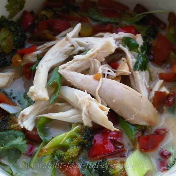 Poached Chicken In An Asian-Style Broth With Stir-Fried Vegetables