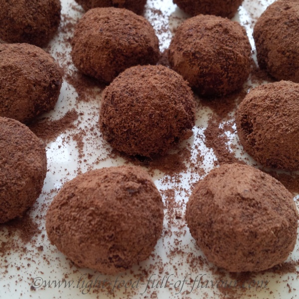 Raw chocolate truffles.